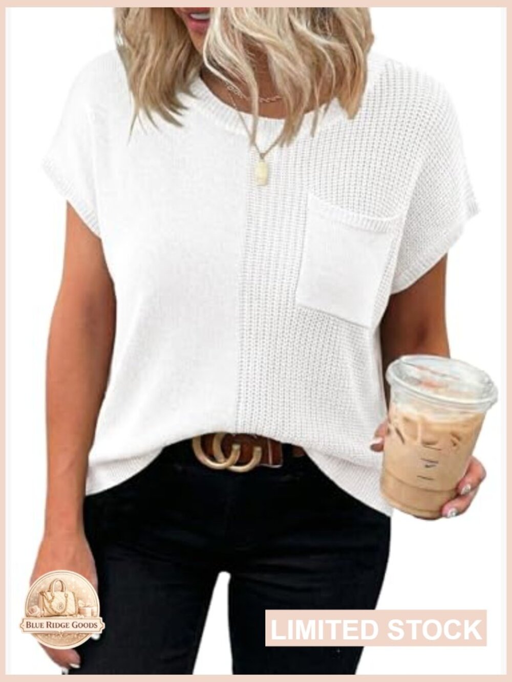 Sleeveless Knit Sweater Vest Crewneck Summer Top Lightweight Casual Blouse - Picture 2 of 7